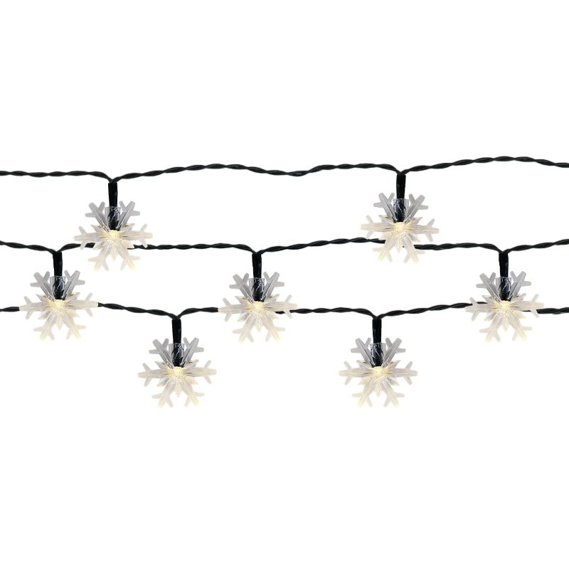 Solární zahradní osvětlení Sněhové vločky 50 LED teplá bílá