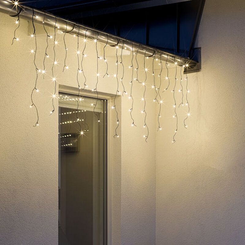 6metrová připojitelná rampouchová světla, výška 70 cm, teplá bílá, IP44, základní provedení