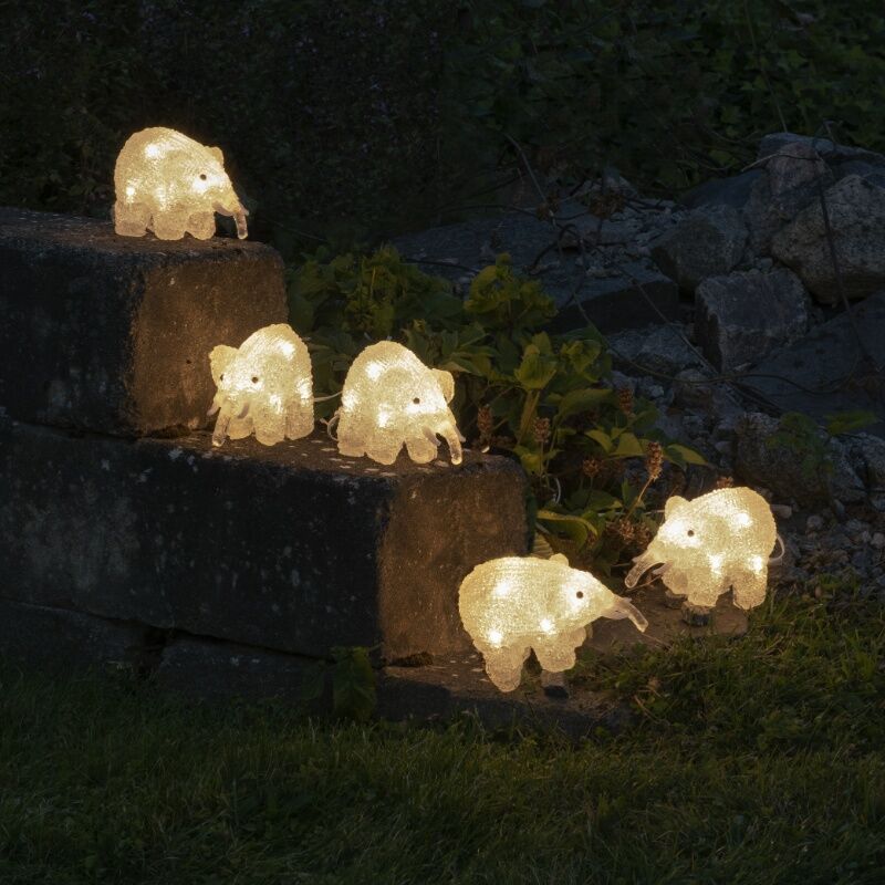 5 LED slonů, pro vnitřní i venkovní použití