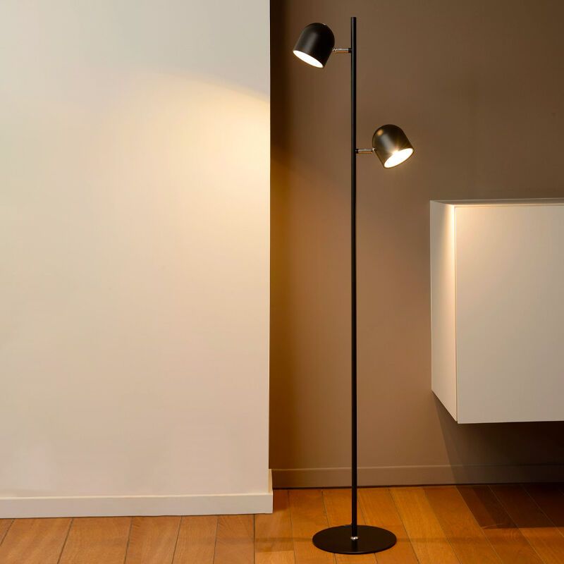 Černá stojací lampa moderní, Skanska, 5W, LED 2700 K, s dotykovým stmívačem
