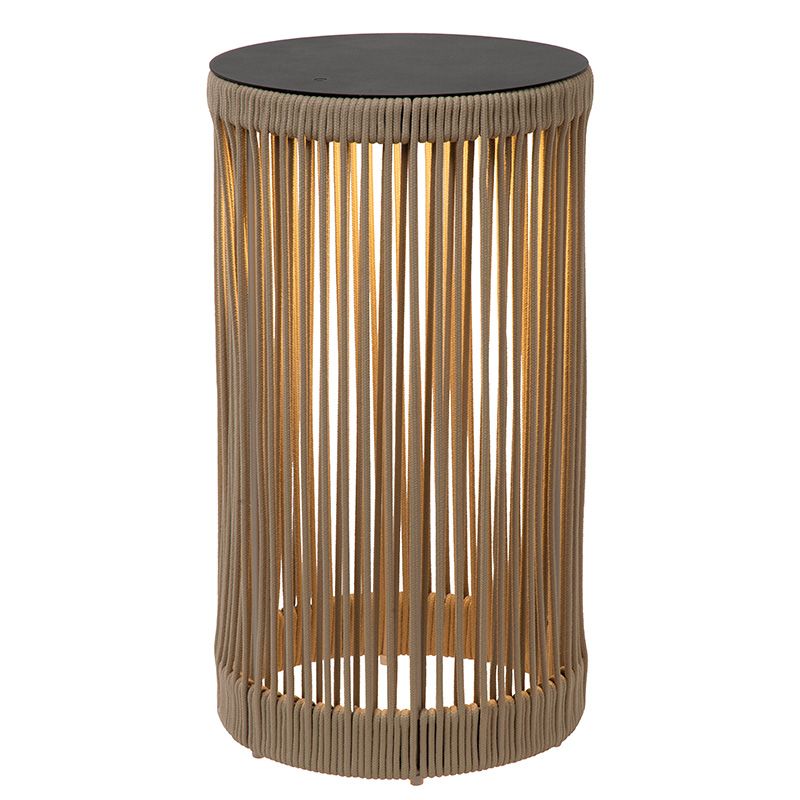 Taupe nabíjecí stojací lampa moderní, Pingi, 3W, LED 3000 K, IP44, s 3stupňovým stmíváním