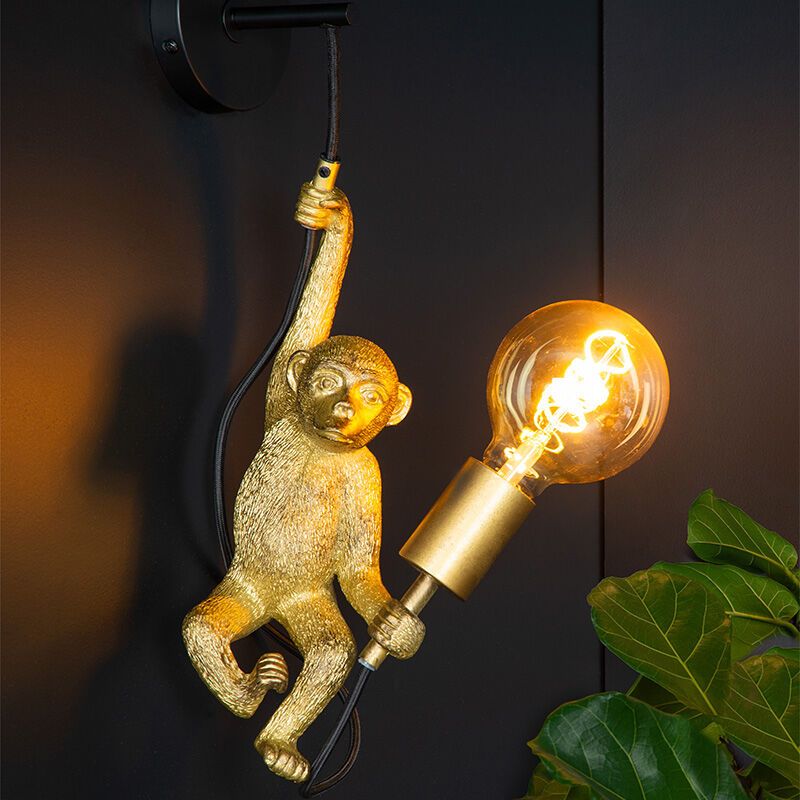 Zlaté nástěnné světlo retro, Extravaganza Chimp