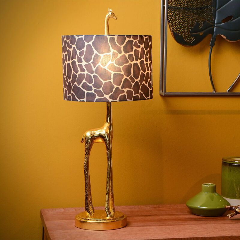 Zlatá stolní lampa retro, Extravaganza Miss Tall, s vypínačem