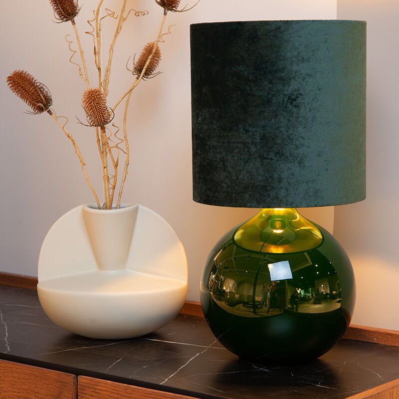 Zelená stolní lampa retro, Esterad, s vypínačem