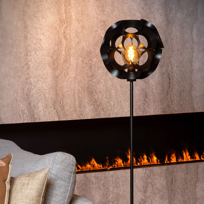 Černá stojací lampa moderní, Hannelore