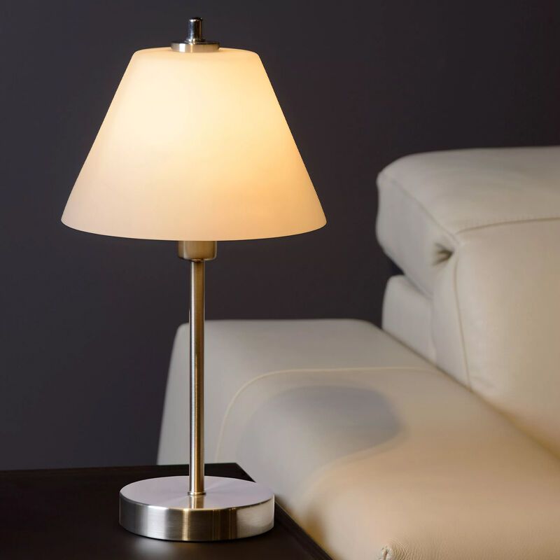 Chromová stolní lampa klasická, Touch, s dotykovým stmívačem Chromová stolní lampa klasická, Touch, s dotykovým stmívačem