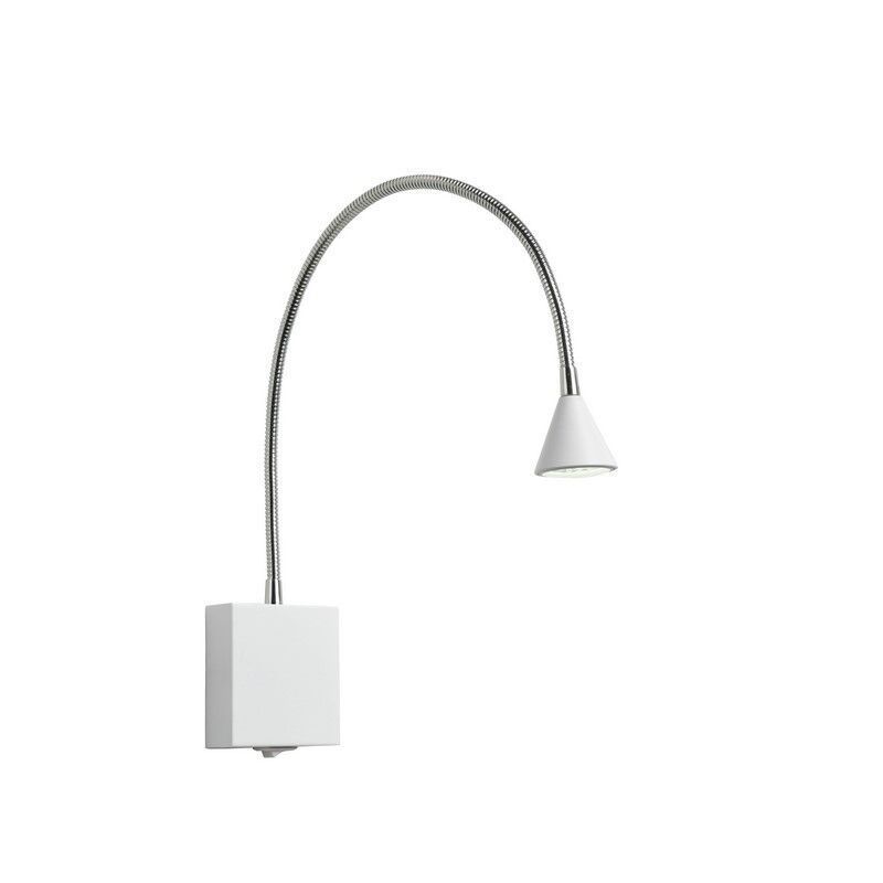 Bílé nástěnné světlo moderní, Buddy, 3W, LED 4000 K, s vypínačem