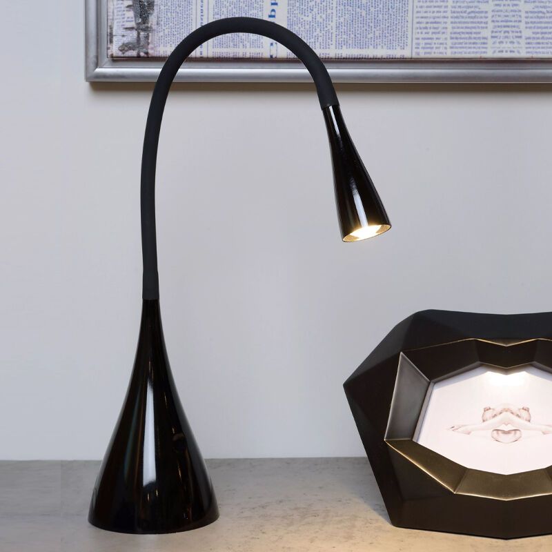Černá lampička moderní, Zozy, 3W, LED 3000 K, s dotykovým stmívačem