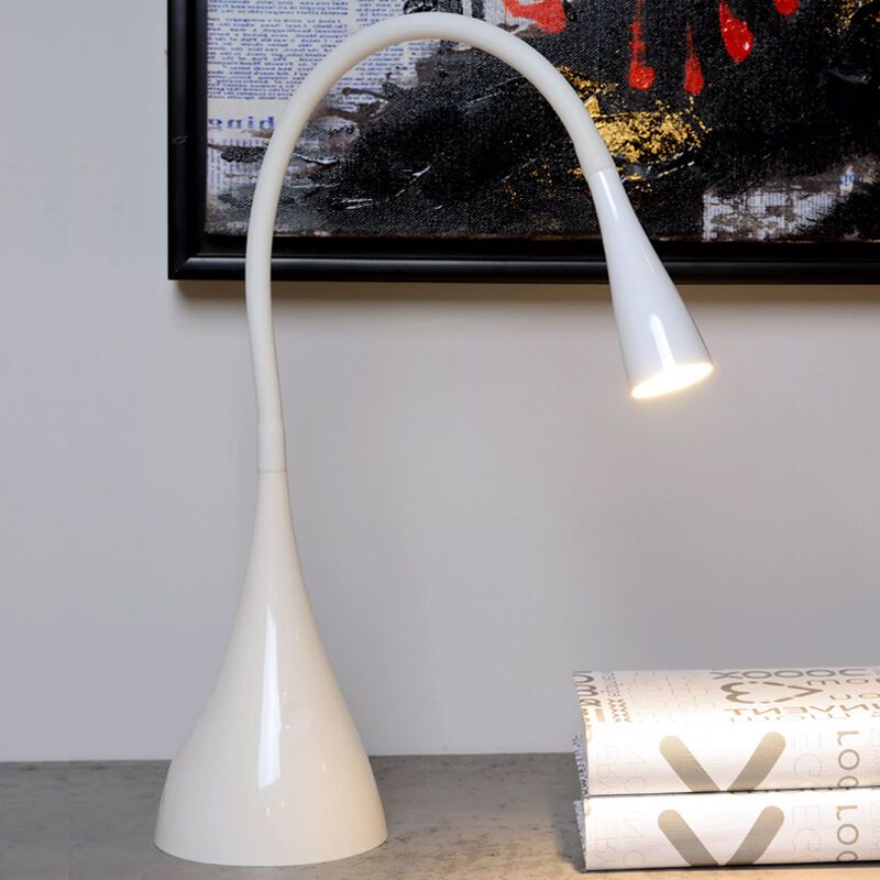 Bílá lampička moderní, Zozy, 3W, LED 3000 K, s dotykovým stmívačem
