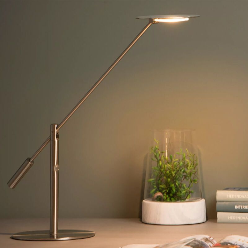 Chromová lampička moderní, Anselmo, 9W, LED 3000 K, s dotykovým stmívačem Chromová lampička moderní, Anselmo, 9W, LED 3000 K, s dotykovým stmívačem