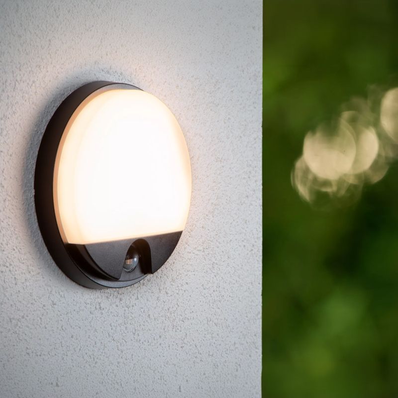 Černé nástěnné světlo do koupelny moderní, Hups Ir, 10W, LED 3000 K, IP54