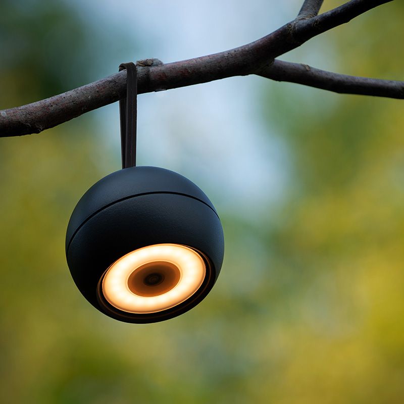 Černé nabíjecí nástěnné světlo moderní, Lunex, 2W, LED 3000 K, IP54, s vypínačem