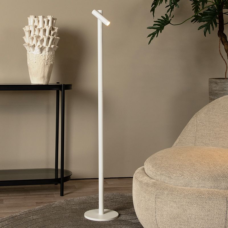 Bílá nabíjecí stojací lampa moderní, Antrim, 2,2W, LED 2700 K, IP54, s dotykovým stmívačem