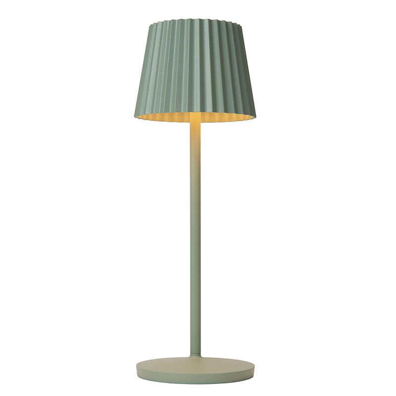 Zelená venkovní stolní lampa rustikální, Justine, 2W, LED 2700 K, IP54, s dotykovým stmívačem