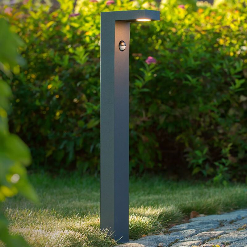 Antracitá venkovní lampa stojací se senzorem pohybu moderní, Texas, 6W, LED 3000 K, IP54