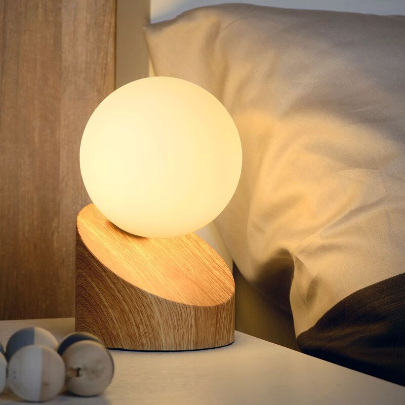 Hnědá stolní lampa moderní, Len, s vypínačem Hnědá stolní lampa moderní, Len, s vypínačem