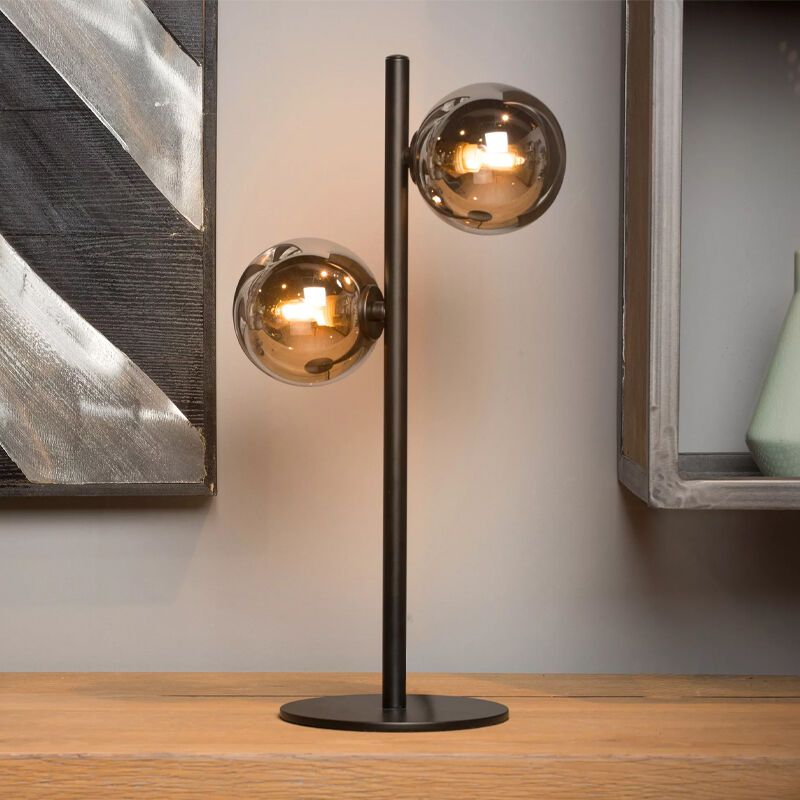 Černá stolní lampa retro, Tycho, s vypínačem