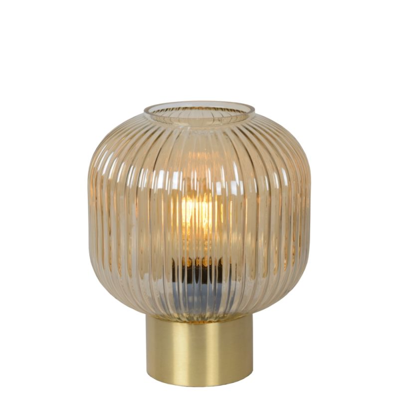 Jantarová stolní lampa retro, Maloto, s vypínačem