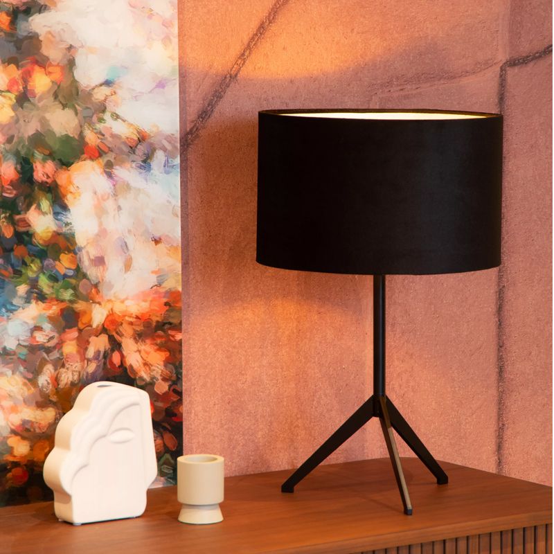 Černá stolní lampa moderní, Tondo, s vypínačem