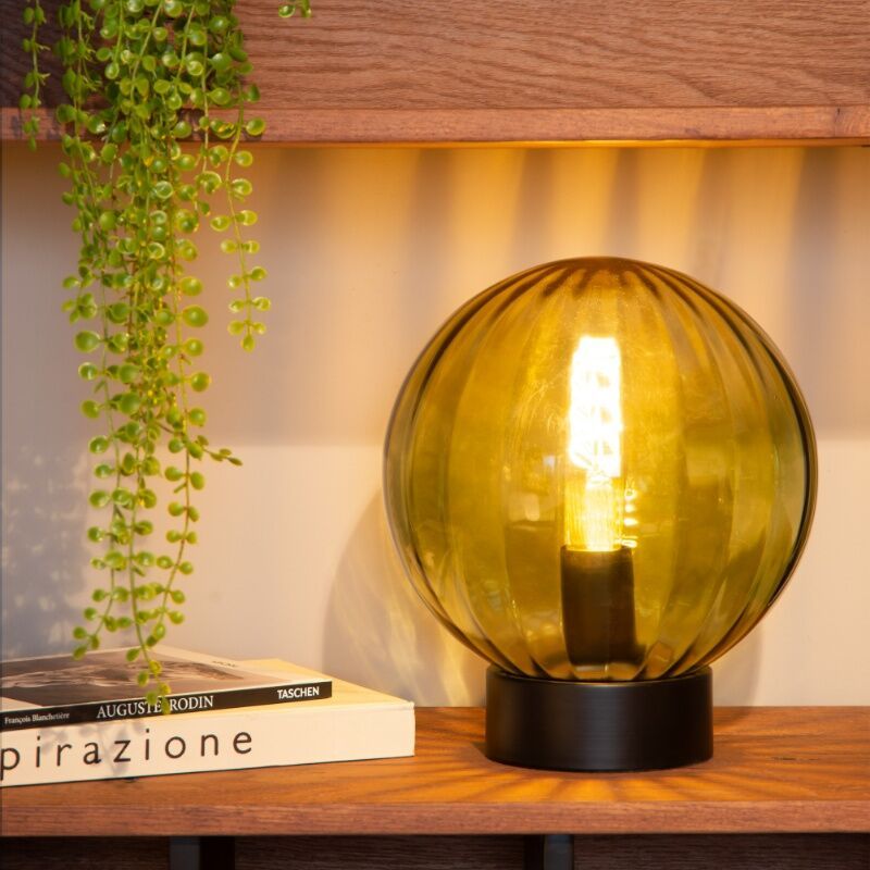 Zelená stolní lampa retro, Monsaraz, s vypínačem