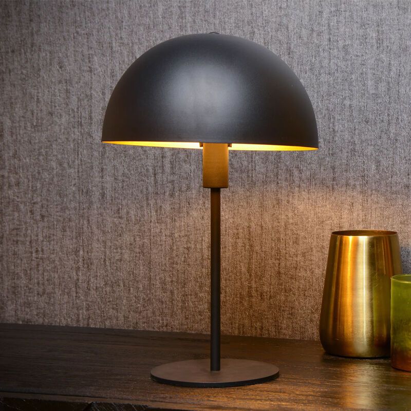 Černá stolní lampa moderní, Siemon, s vypínačem