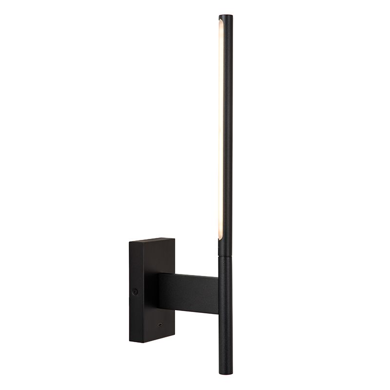 Černé nástěnné světlo moderní, Finan, 6W, LED 2700 K