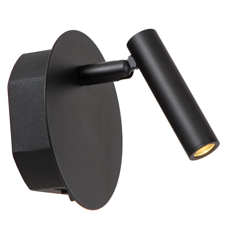 Černá lampa u postele moderní, Jolijn, 2W, LED 3000 K, s vypínačem