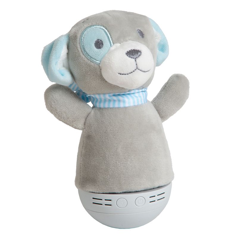 Šedá stolní lampa do dětského pokoje moderní, Dolly, 3W, LED RGB, s vypínačem