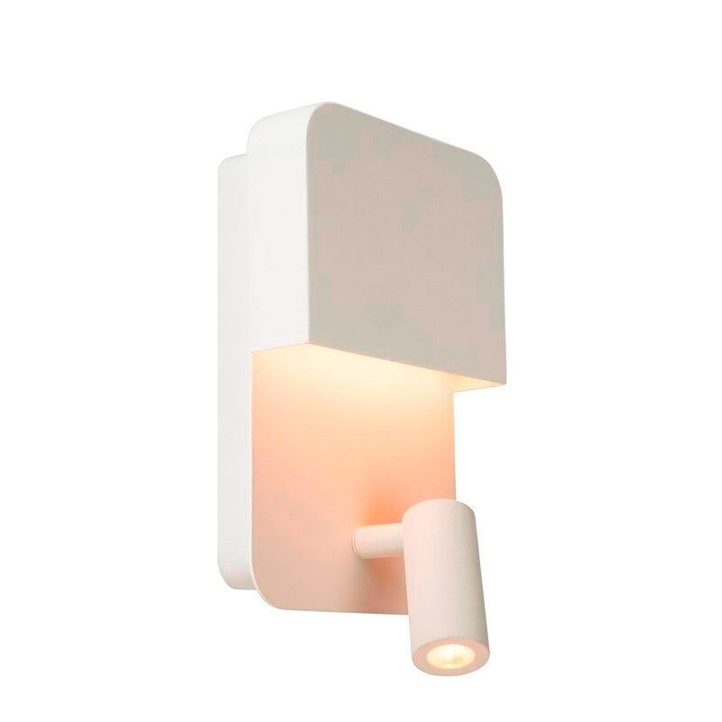 Bílé nástěnné světlo moderní, Boxer, 5W, LED 3000 K, s vypínačem