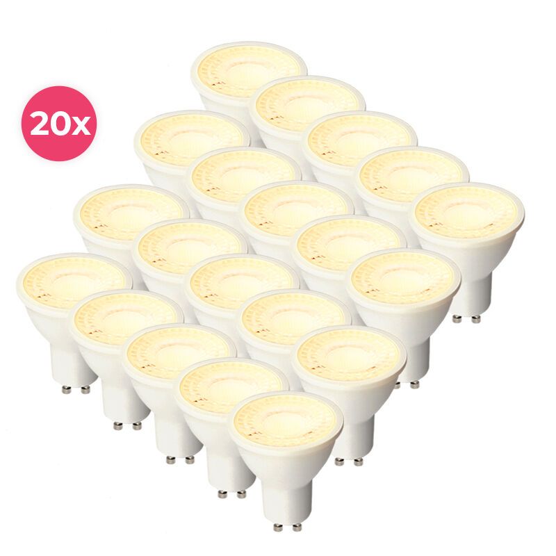 Balení 20 ks bílých LED bodových žárovek GU10 Antonie, 3W, 2700K