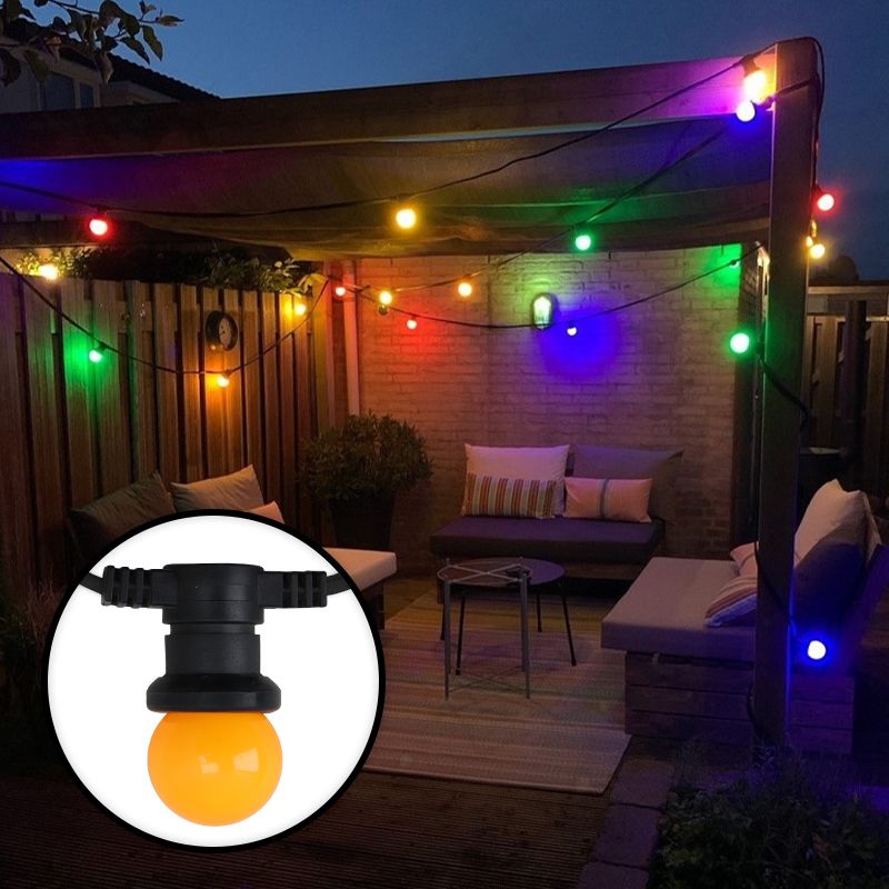 15m řetězová lampa s 15 barevnými žárovkami