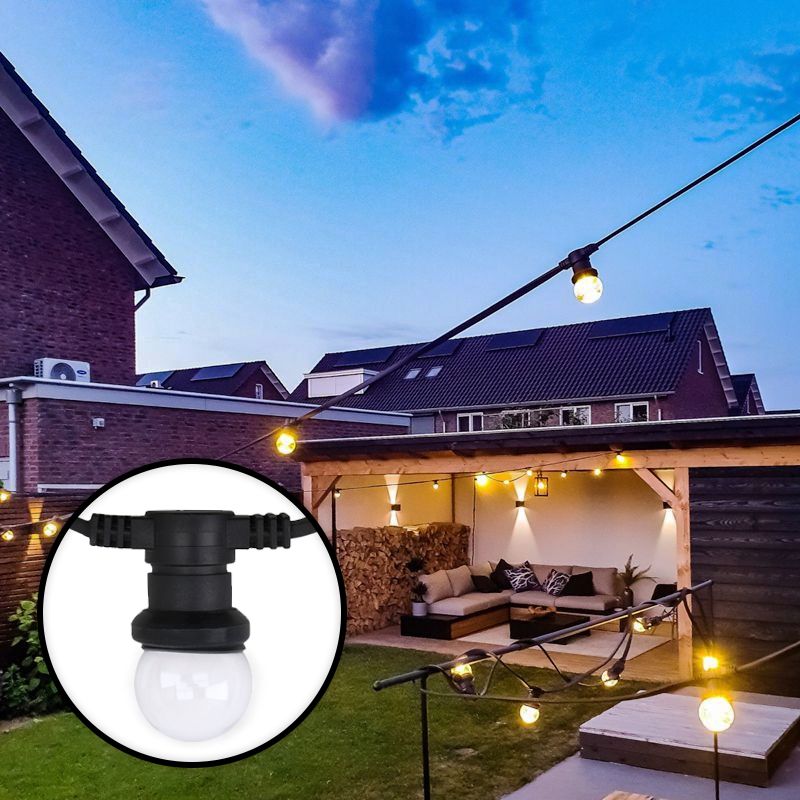 5m řetězová lampa s 5 průhlednými žárovkami