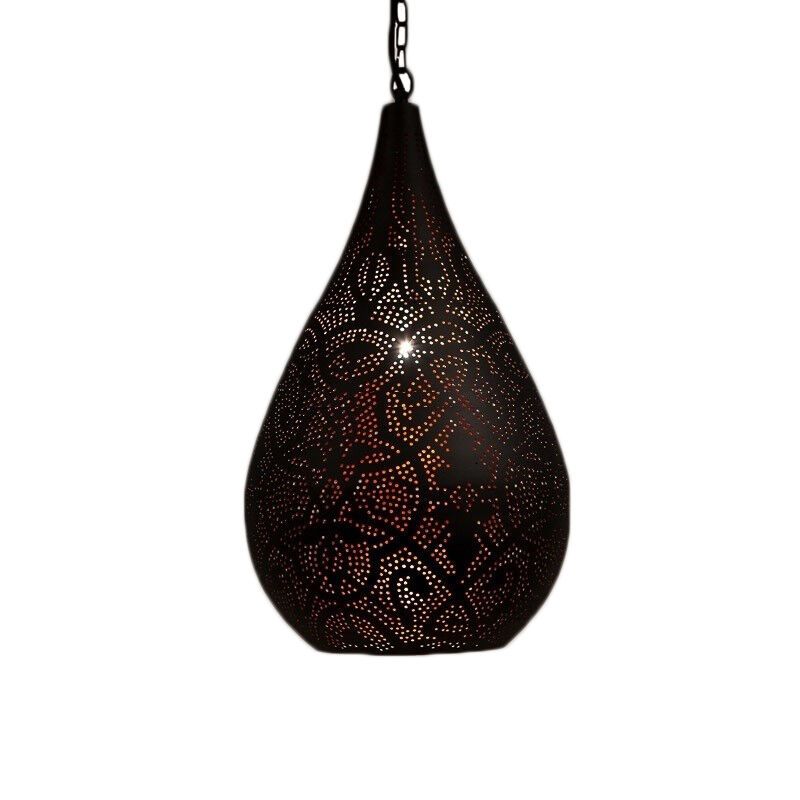 Filigránové závěsné světlo černé, Zina