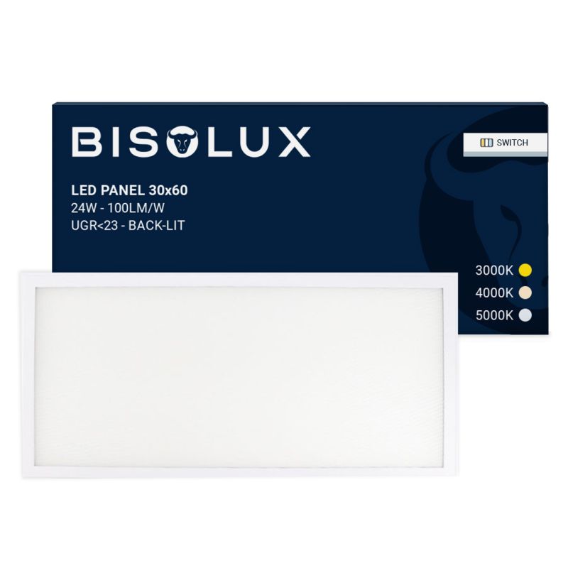 LED panel 60x30 cm - 100 lm/W - UGR<23 - Nastavitelná bílá - Podsvícení