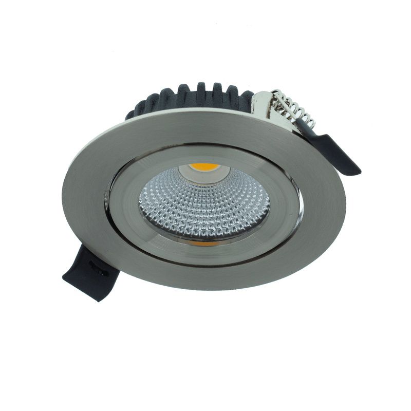 Stříbrný downlight hliníkový, Wimke, 5W, LED 2700 K, IP44