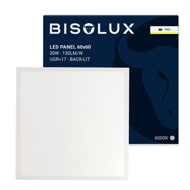 LED panel 60x60 cm - 135 lm/W - UGR<17 - 6000K - s podsvícením