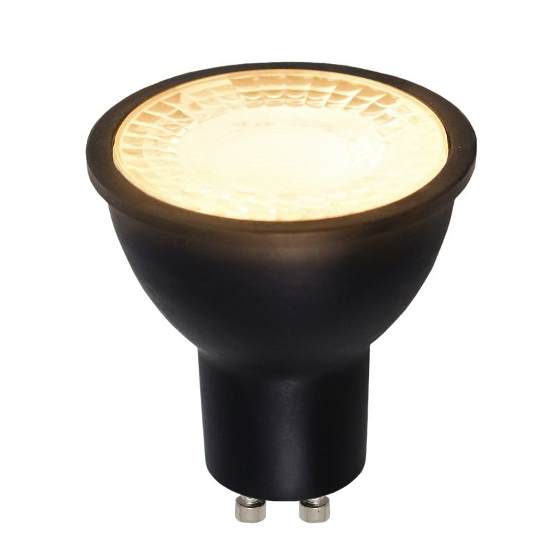 LED žárovka GU10 Olucia Antonie, černá, 3W, 2700K