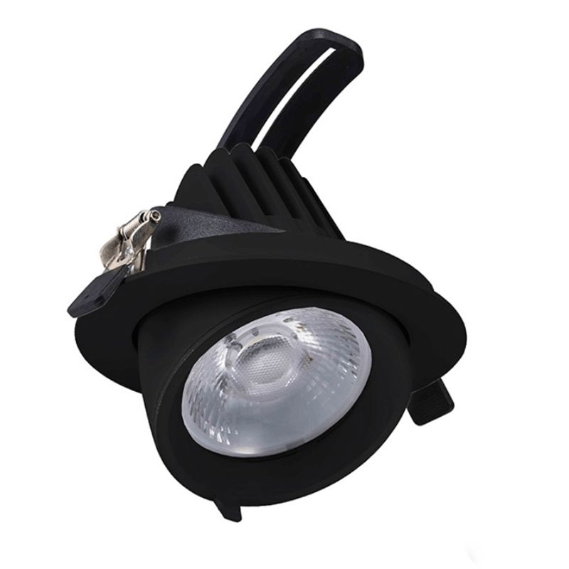 Černý downlight hliníkový, Shanaya, 30W, LED white switch