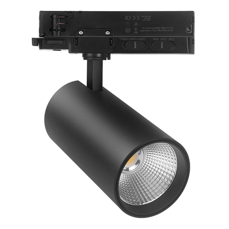 Černé třífázové bodové světlo do kolejnice, Rozina, 10W/20W/30W, , bílý LED vypínač