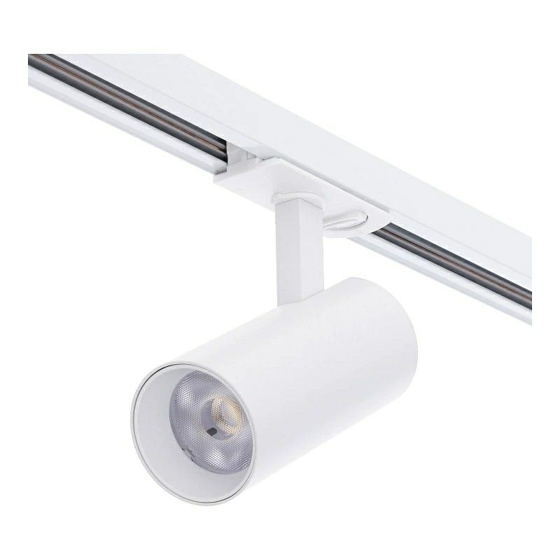 Bílé 1fázové hliníkové bodové světlo, Enno, 10 W, bílý LED spínač Bílé 1fázové hliníkové bodové světlo, Enno, 10 W, bílý LED spínač