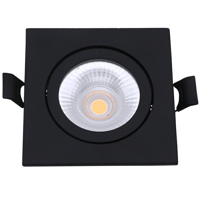 Černé hliníkové zapuštěné svítidlo, Loura, 6W, bílý LED spínač, IP65