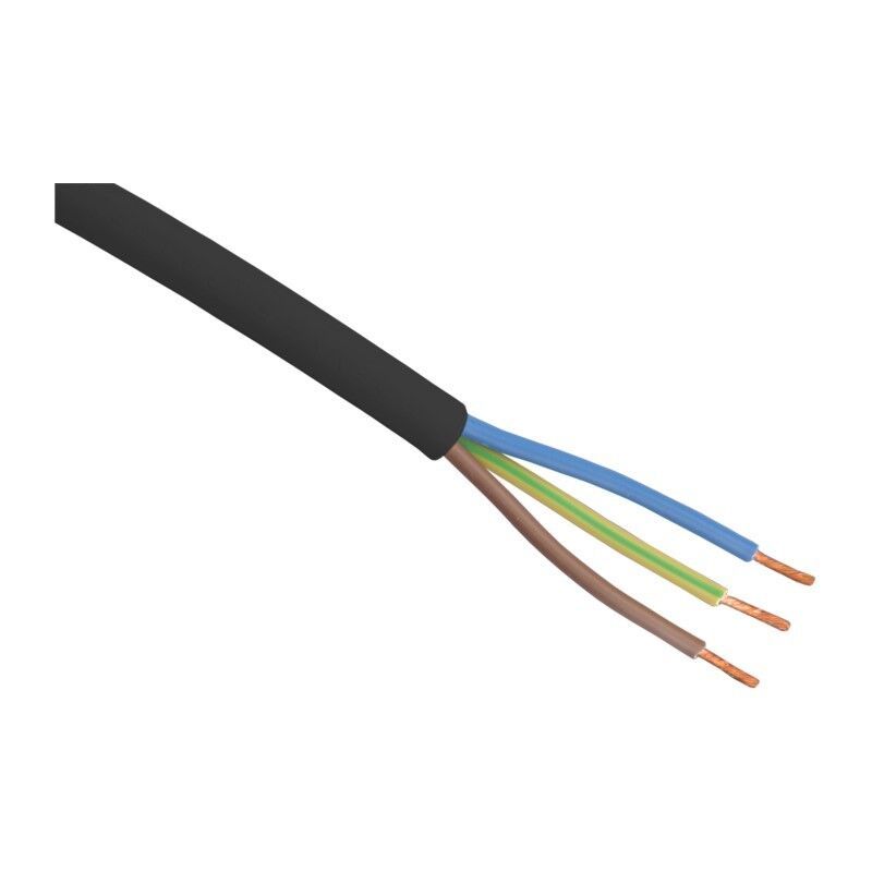5 metrů domácí šňůry VMVL 3 x 1,0 mm, černé