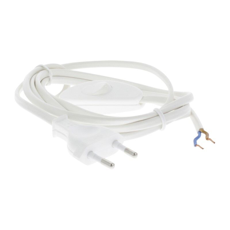 Propojovací kabel Q-Link max. 1200 W 2 x 0,75 mm. 1,8 m bílý s vypínačem