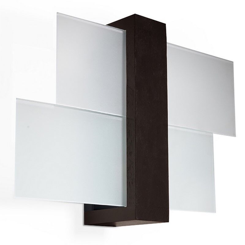 Skleněné nástěnné světlo hnědé, Fouzia