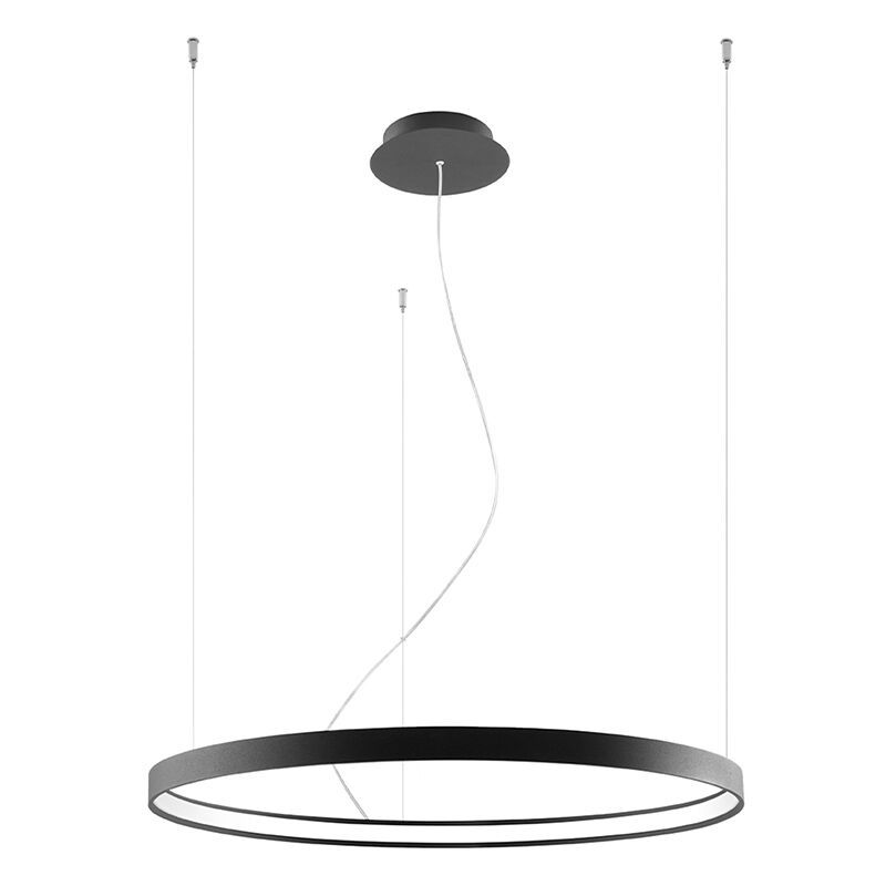 Hliníkové závěsné světlo černé, Ringo, 50W, LED 3000 K