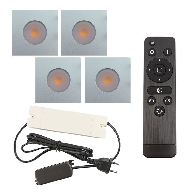 Hliníkové podhledové světlo na verandu chromové, Dico, 12W, LED 2700 K, IP65, s dálkovým ovládáním