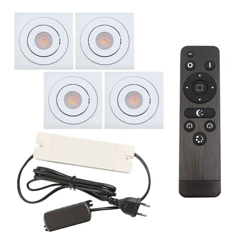 Hliníkové podhledové světlo na verandu bílé, Rona, 12W, LED 2700 K, IP44, s dálkovým ovládáním