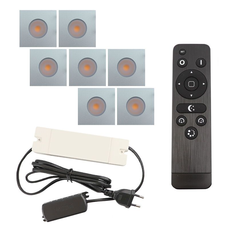 Hliníkové podhledové světlo na verandu chromové, Dico, 21W, LED 2700 K, IP65, s dálkovým ovládáním