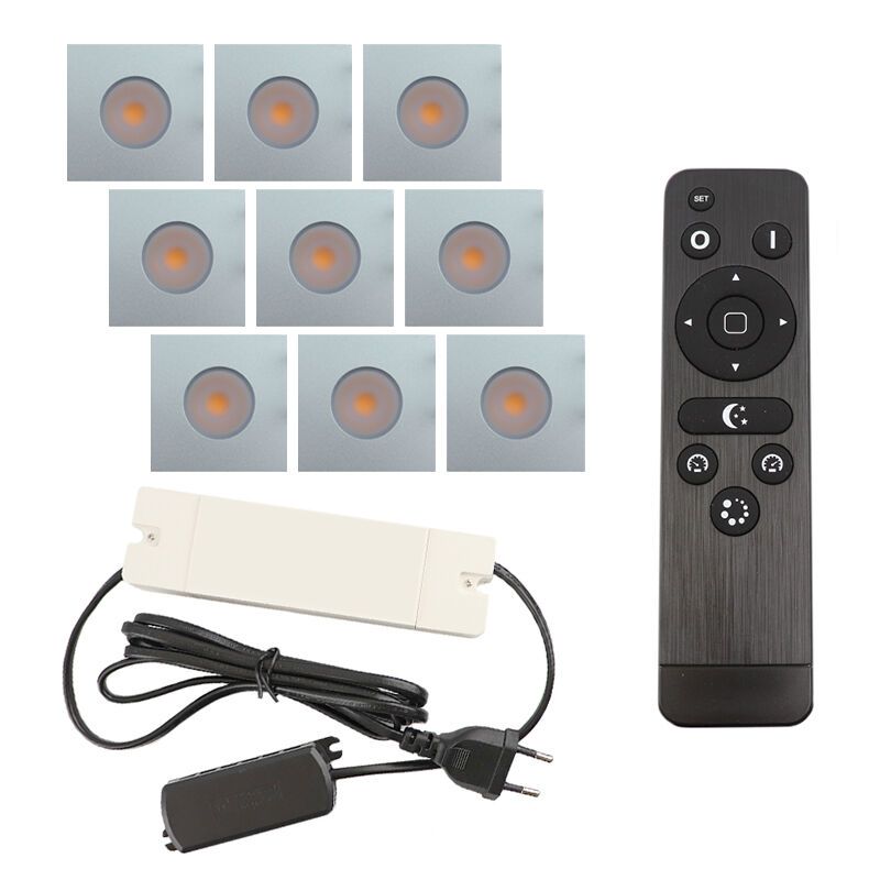 Hliníkové podhledové světlo na verandu chromové, Dico, 27W, LED 2700 K, IP65, s dálkovým ovládáním