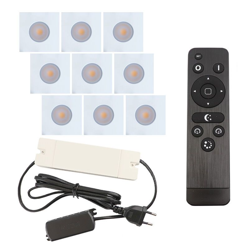 Hliníkové podhledové světlo na verandu bílé, Dico, 27W, LED 2700 K, IP65, s dálkovým ovládáním